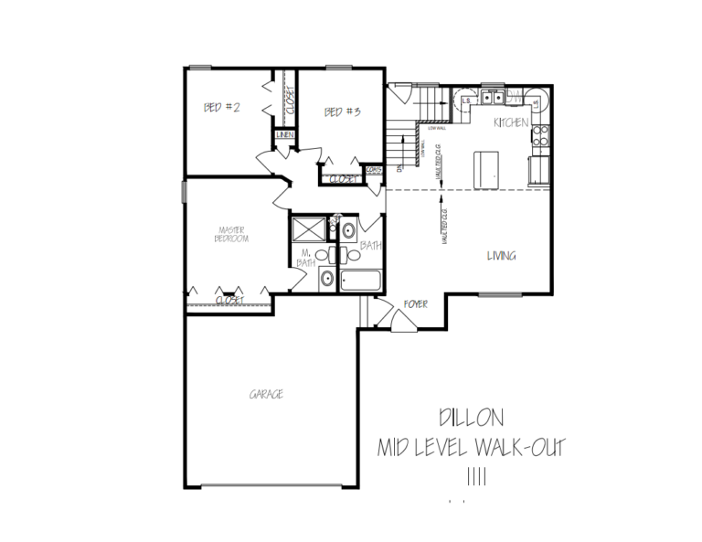 Dillon floorplan MidLevel Walk Out IIII Klausmeyer Construction